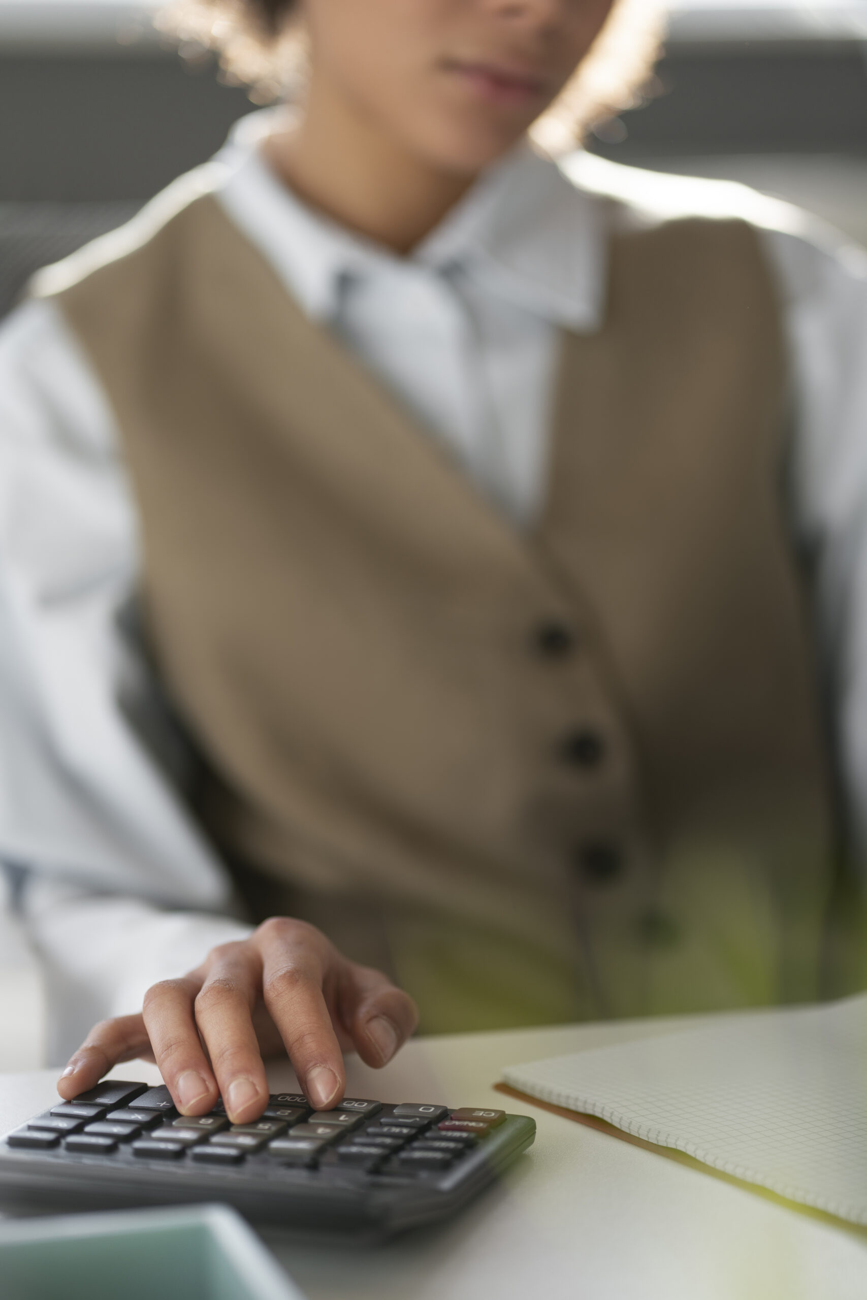 front-view-woman-working-as-economist